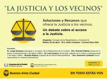 Debate “La Justicia y los vecinos” FOTO: GCABA Debate “La Justicia y los vecinos” FOTO: GCABA