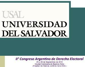 II° Congreso Argentino de Derecho Electoral II° Congreso Argentino de Derecho Electoral