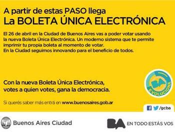 Sistema Boleta Única Electrónica FOTO: GCABA Sistema Boleta Única Electrónica FOTO: GCABA