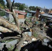 Destrozos en las villas
