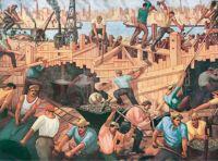 Mural “Construcción de desagües” de Benito Quinquela Martin Mural “Construcción de desagües” de Benito Quinquela Martin